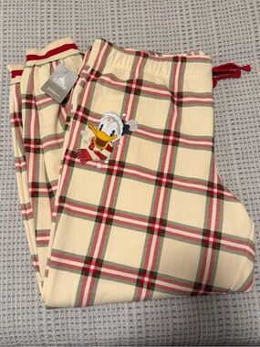 NWT Disney Adult Lounge/Jogger Pants - Donald Duck Holiday Plaid Sz. XXL